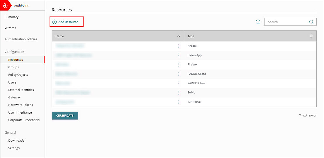 Screenshot of WGC, Add Resource